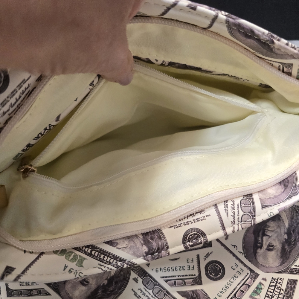 Queen Bee Dollar Bills Styled Crossbody‎ Messenger Bag Soulfina Collection - Picture 12 of 12